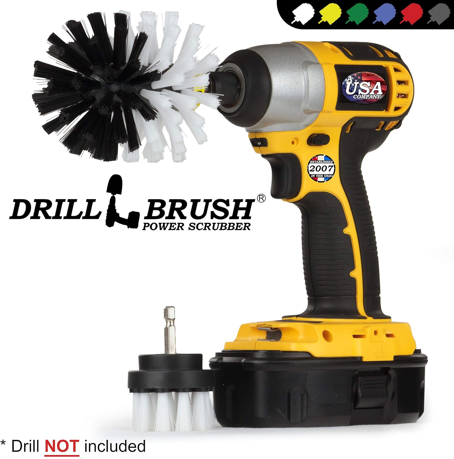 Car, Motorcycle, Truck, Boat - Cleaning Supplies – Drill Brush – Soft White Detailing Brush Kit - Car Wash - Spin Brush - Wheel Cleaner - Interior, Vinyl, Upholstery, Fabric, Leather Seat Cleaner