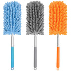 Mini Duster for Cleaning, 360° Bendable Hand Dusters with Extension Pole, Washable Small Duster for Car Interior, Office, Furniture