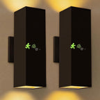 Motion Sensor Outdoor Wall Lights 2-Pack, Dusk to Dawn Exterior Light Fixtures with 3 Lighting Modes, 13'' Up Down Porch Lights with 15W LED Bulbs, Waterproof Wall Sconce for House, Patio, Garage