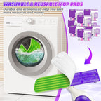 Reusable Pads Compatible with Swiffer PowerMop - SEVENMAX 15" Microfiber Power Mop Refills Pads Spray Mop Replacement Heads Cloths Washable Dry Wet Mopping for Wood Floor Cleaning x8