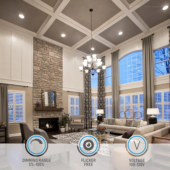 TORCHSTAR 8 Inch Ultra-Thin LED Recessed Ceiling Light with Junction Box, 4000K Cool White, 18W High Brightness Dimmable Slim Canless Wafer Downlight, ETL & ES, Pack of 6