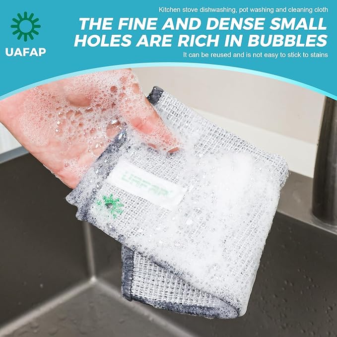 24 PCS Non Scratch Wire Dishcloth, Cleans Fast Without Scratching, Stands Up to Stuck-on Grime, Multi-Surface Safe, Wire Dishwashing Rag Cleaning Power for Everyday Jobs 7.87“ x 7.87”