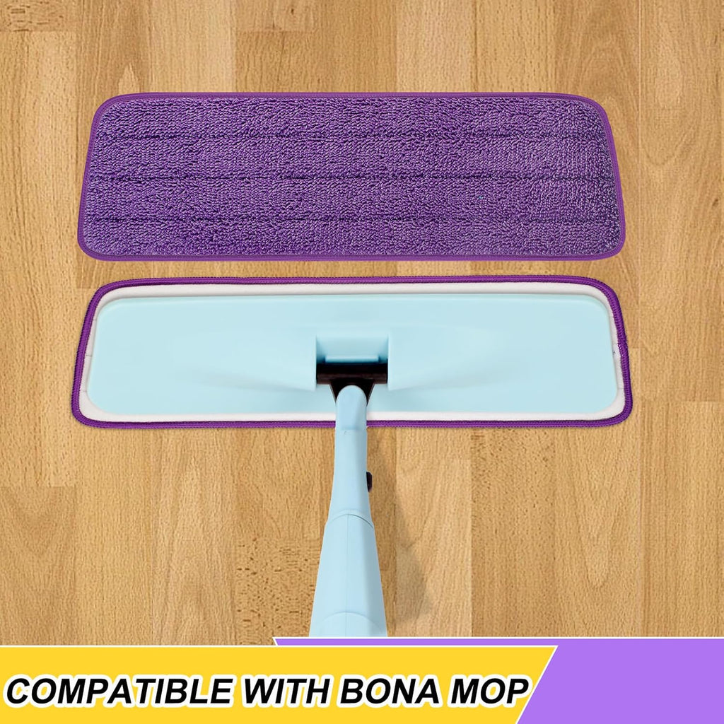 16.5 inch Reusable Mop Pads Microfiber Spray Mop Replacement Heads for Wet/Dry Mops Compatible with Bona Floor Care System (5 Pack)