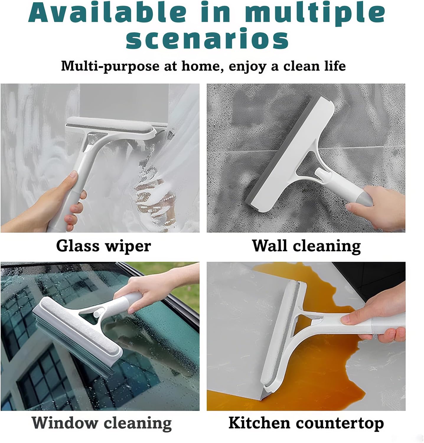 3 in 1 Window Cleaning Squeegee with Spra, 3 in 1 Spray Squeegee,3 in 1 Window Cleaning Scraper for Windows, Walls,Car Windshields, Bathrooms, Kitchens, All-Purpose Window Cleaner Tool