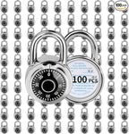 Combination Lock, LQYN Standard Dial Combination Lock, Pack of 100; Black Turnplate, 2 in. Wide, Fixed Three Digital Combination, for School, Gym & Locker, Toolbox, Gate