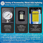 HQUA WF3-02 3-Stage Free-Standing Whole House Water Filtration System, Reduces Heavy Metals (Lead, Mercury, Copper, Nickel, Chromium), Chloramine, Sediment, Odor, and VOC’s