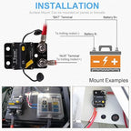 E9 30 Amp Circuit Breaker with Manual Reset, Surface Mount, 12V - 72V DC, 30A Double 3/8" Stud, UL, Waterproof IP67 30A Switchable