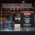 Custom Shop Premium 1K Acrylic Non-Sanding Primer Sealer Paint, Color Gray, 1 Quart - Fast Drying, Ready-To-Spray, Apply Over Automotive Primer Surfacers, Sanded Finishes - Topcoat Urethane, Enamel