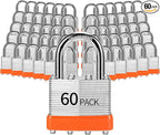 Padlocks Keyed Alike, Pack of 60, Laminated Steel Keyed Lock (1-9/16", 40mm), Padlocks with Same Key, Normal Shackle, for Toolbox, Locker & StorageUnit or More