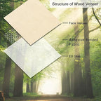 GSCIT Club 17 PCS Birch Wood Veneer, 12 inch x 12 inch Wood Edge Banding Pre-glued Flexible, Veneer Tape Banding for Cabinet Repair Furniture Restoration