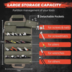 Tool Roll Up Bag, Gifts for Men Dad Husband Him Christmas, Mens Stocking Stuffers, Portable Tools Box Storage for Men, Heavy Duty Tool Organizer W/Detachable Pouches for Electrician Mechanic Carpenter