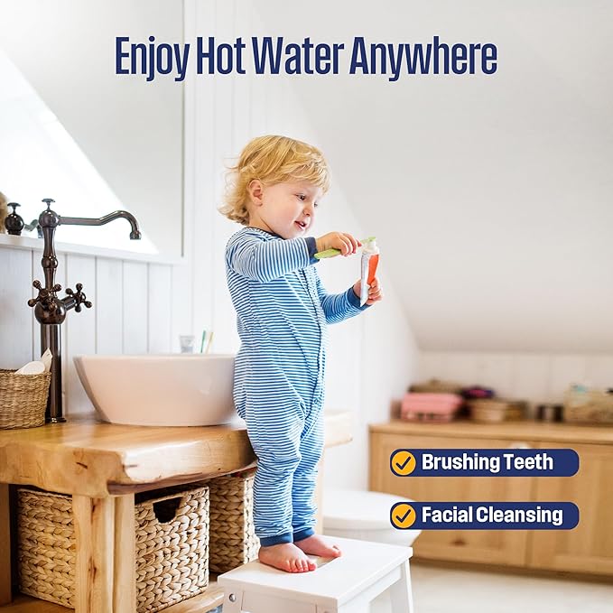 Westinghouse Electric Mini Tank Water Heater - 2.5 Gallon Point of Use Instant Hot Water 120V 1440W - Small Hot Water, Under Sink - Wall or Floor Mounted, Easy to Install, UL Listed