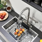 Fapully 3 in 1 Kitchen Faucet with Water Filler and Pull Down Sprayer,Brushed Nickel Commercial Kitchen Sink Faucet with Drinking Water Faucet