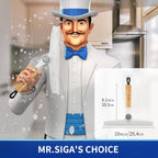 MR.SIGA All Purpose Silicone Squeegee for Shower Door, Mirror, Glass, Streak Free Shower Squeegee, Pivoting Bamboo Handle, Includes 1 Suction Hook, 10 inch Wide, 1 Pack