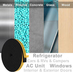 Door Weather Stripping for Doors & Windows, Self-Adhesive Foam Gasket Tape, Energy-Saving (3/8 in x 3/8 in x 33Ft)