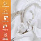 Arkwright W43 Cotton Tshirt Rags - 25 lb Box - Soft Lint Free Cloths for Cleaning, Streak & Scratch-Free, Professional Grade Bulk Wiping Towels for Polishing, Painting, and Staining, White