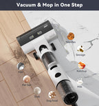 JONR ED12 Wet Dry Vacuum Cleaner,Cordless Floor Cleaning Suitable for Combination of Hard Floor Vacuum Cleaner and Mop,one click self-cleaning,0.1 inch Edge Cleaning,Easy to Clean Dust,Spills,Pet Hair
