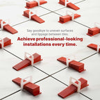 1401 Pcs Tile Leveling System with 1/8" (3mm) Tile Spacers, Tile Wedges and Tile Leveling Clips - Saves Time for Perfect and Precise DIY Installation of Ceramic Tiles - With Leveler Tool (Pliers)