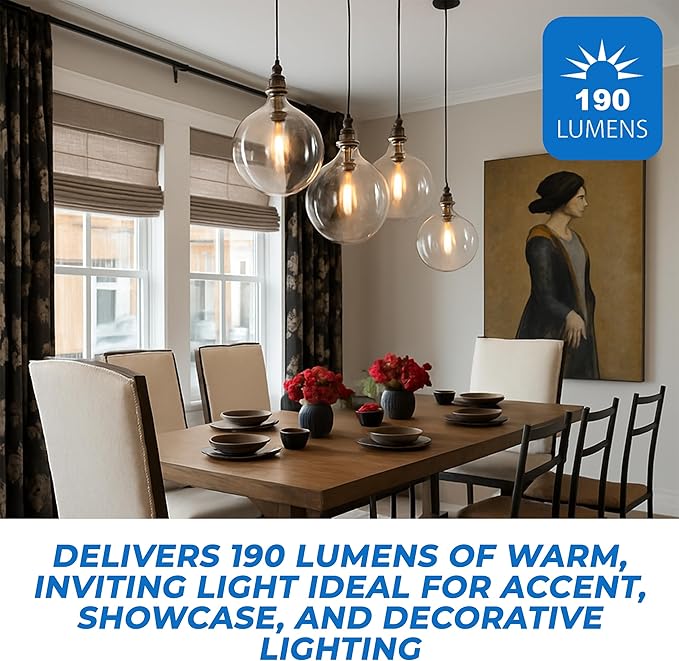 OHLECTRIC 40W T8 Clear Light Bulb (4 Pack) E26 Base, 120V, 2700K Warm White, Fully Dimmable, 190 Lumens, 2000 Hours - 11" Long