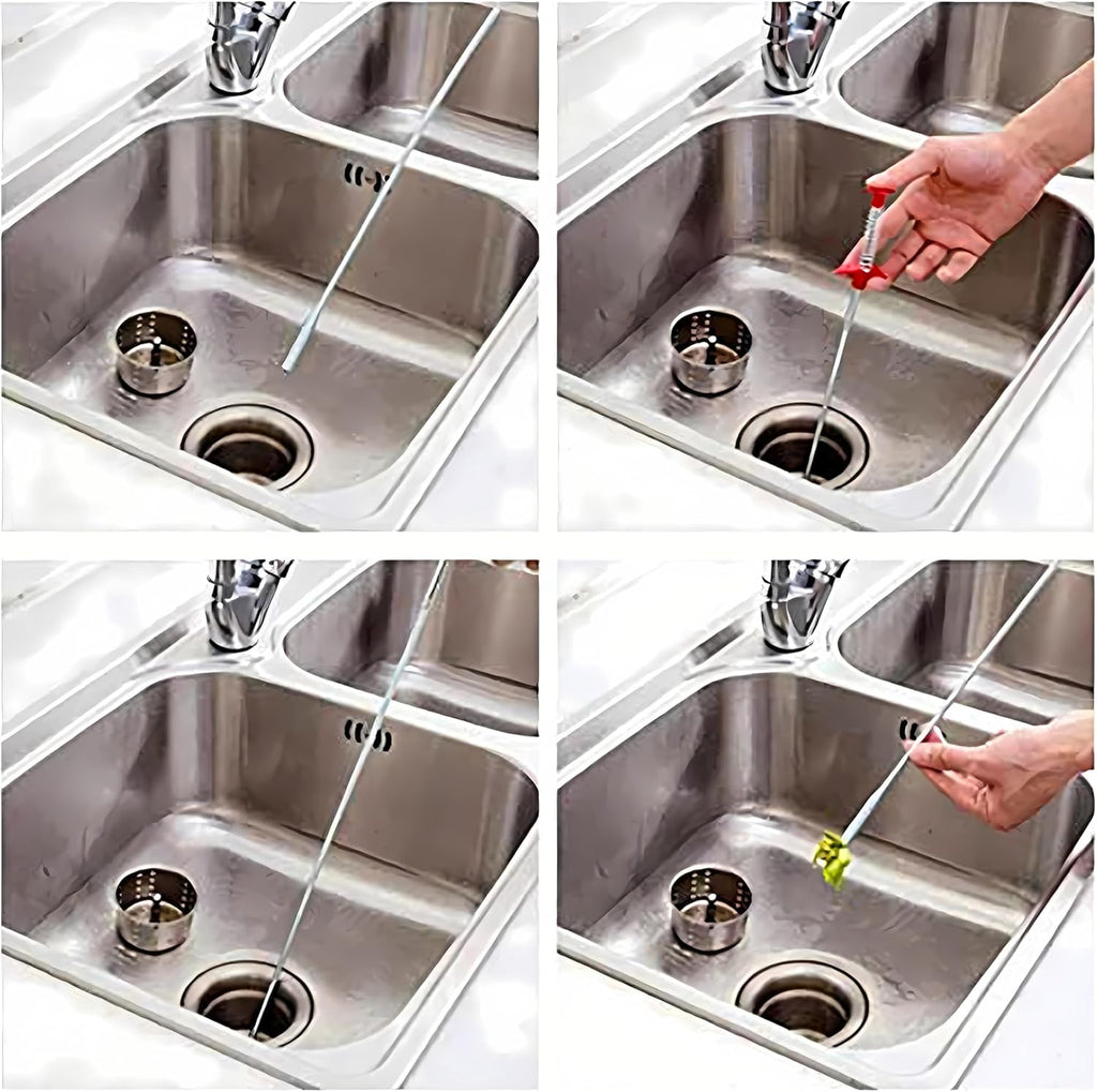 Drain Snake, Drain Clog Remover - Gutter Cleaning Tools Drain Cleaner for Toilet Sewer Shower Kitchen Bathroom Tub Clogged Drains Opener Cleaning Tool, Flexible Grabber Claw Pick Up Reacher (79 inch)