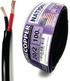 NATIONAL Wire & Cable – 20 AWG 2-Conductor Premium Copper Wire, 100 ft, Stranded | Made in USA, Flexible Jacket | Electronics, Controls, DIY Wiring, Indoor and Outdoor Use