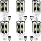 45W 6 pack LED Corn Light Bulb,400W Equivalent 5000K Commercial Grade Daylight E26/E39 6000LM Medium Mogul Base LED Lamp,Large Area Lights For Outdoor Indoor Garage Warehouse street Factory Bay Light