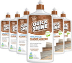 Quick Shine Hardwood Floor Luster-Polish 27oz-6pk | Plant-Derived w/Carnauba | Safer Choice, No PFAS, pH Neutral | Ready to Use Formula w/Anti-Slip Technology | Simply Squirt & Spread | Made in USA