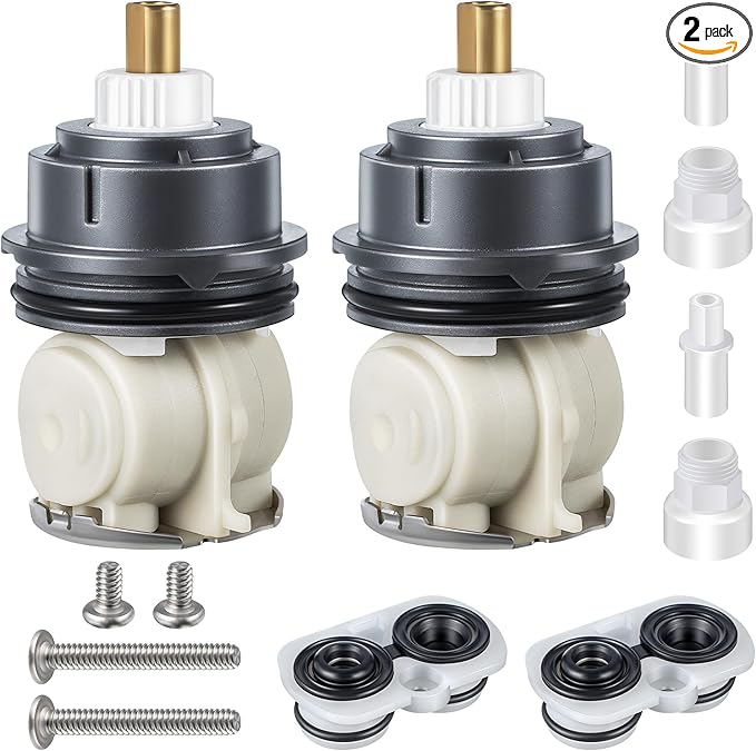 Enhon 2 Pack Shower Cartridge Replacement, RP46463 Cartridge Replacement Compatible with Delta Monitor 17 Series (2006 - Present) Dual Function Shower Faucet Valve, Including Seat and Spring Adapter