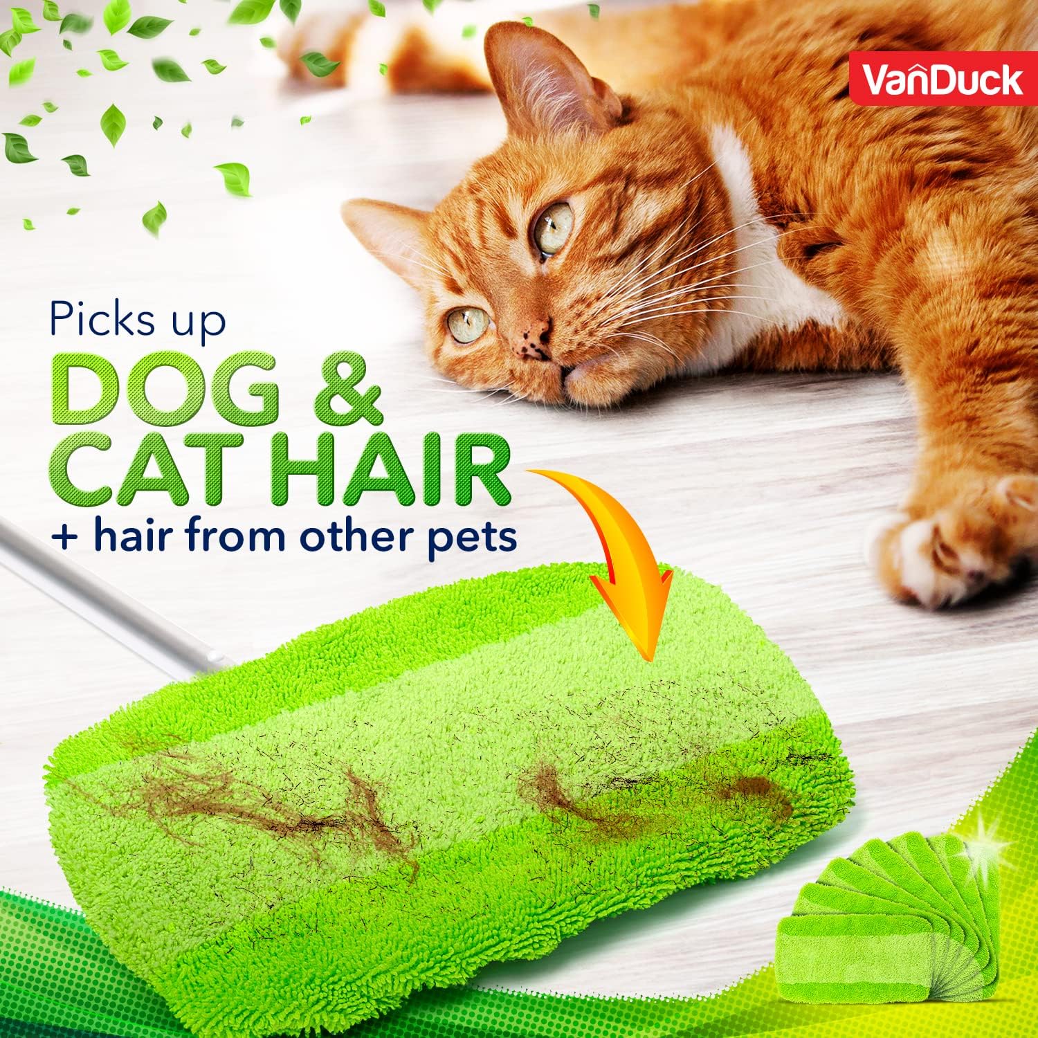 VanDuck Reusable Mop Pads Compatible with Swiffer Sweeper (6-Pack) - Washable Microfiber Mop Pads for Wet & Dry Use - All Purpose Floor Mopping and Cleaning Product