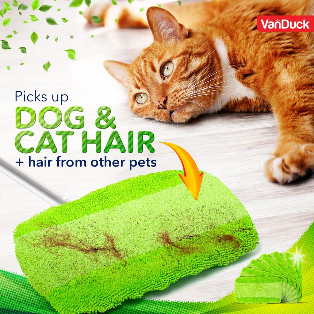 VanDuck Reusable Mop Pads Compatible with Swiffer Sweeper (2-Pack) - Washable Microfiber Mop Pads for Wet & Dry Use - All Purpose Floor Mopping and Cleaning Product
