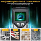 Stud Finder Wall Scanner - 5 in 1 Stud Finder Tool w/Smart Chip and HD LCD Display, Stud Detector Beam Finders for the Center and Edge of Wood AC Wire Metal Studs Joist Pipe (Soft Gray)