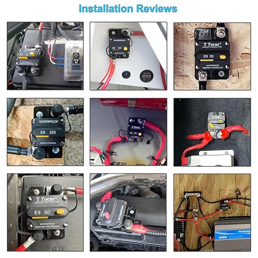 E9 70 Amp Circuit Breakers with Manual Reset | Surface Mount | UL Certified | 12V - 72V DC 70A Switchable
