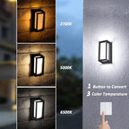 Modern Outdoor Wall Lights 2Pack, LED Rectangle 18W Bright Warm to Cool Tunable White Exterior Lighting Fixtures, Waterproof Outdoor Lights for House,Porch,Garage (Rectangle-CCT)