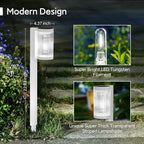 Solar Pathway Lights Outdoor, 2 Pack Upgraded Outdoor Solar Lights for Outside Super Bright Up to 12Hrs, IP65 Waterproof Solar Garden Lights for Yard Landscape Path Walkway Decor(Cool White)