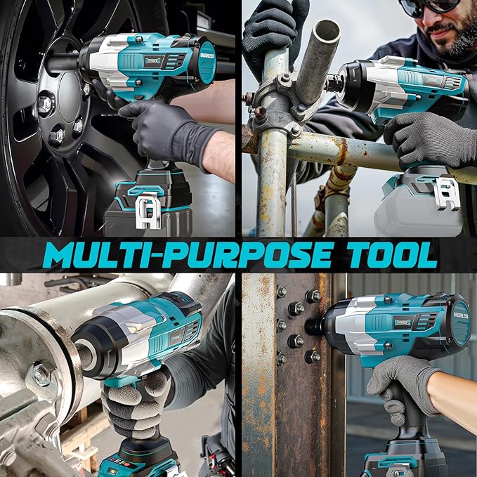 Cordless Impact Wrench 1/2" Compatible with Makita 18v Battery, 1700 Ft-lbs High Torque Impact Driver with 6Pcs Sockets & Storage Case, Impact Gun with 4 Modes & LED Light(Tool Only)