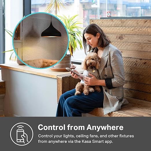 Kasa Matter Smart Dimmer Switch: Voice Control w/Siri, Alexa & Google Assistant, UL Certified, Timer & Schedule, Easy Guided Install, Neutral Wire Required, Single Pole, 2.4GHz Wi-Fi, 3-Pack