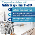 Airlab Streak Free Miracle Cleaning Cloth Easy Clean Pack of 8-12" x 16" Microfiber Dish Cloths Glass Polishing Lint Free for Kitchen Mirrors Wine Car