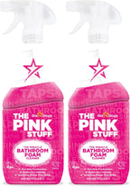 The Pink Stuff Miracle Bathroom Foam Cleaner, 30 fl oz – Now 20% More! Powerful Foaming Action for Showers, Sinks, Tubs & Tiles – Removes Soap Scum, Limescale & Grime with Ease (Pack of 2)