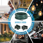 SPT-2 Wire 18 Gauge 100 Ft And 6 Vampire plugs,Is a Flexible Two Core Parallel Connection Cable for light Strings And low Voltage Equipment Suitable for Indoor And Outdoor Can Be Directly Buried Green