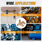 KOOTANS 12pcs Brass Pipe Fittings 1/4 NPT x 1/4 NPT Male to Male Solid Brass Hex Nipple NPT Adapter Pipe Fitting Equal Nipple Connector