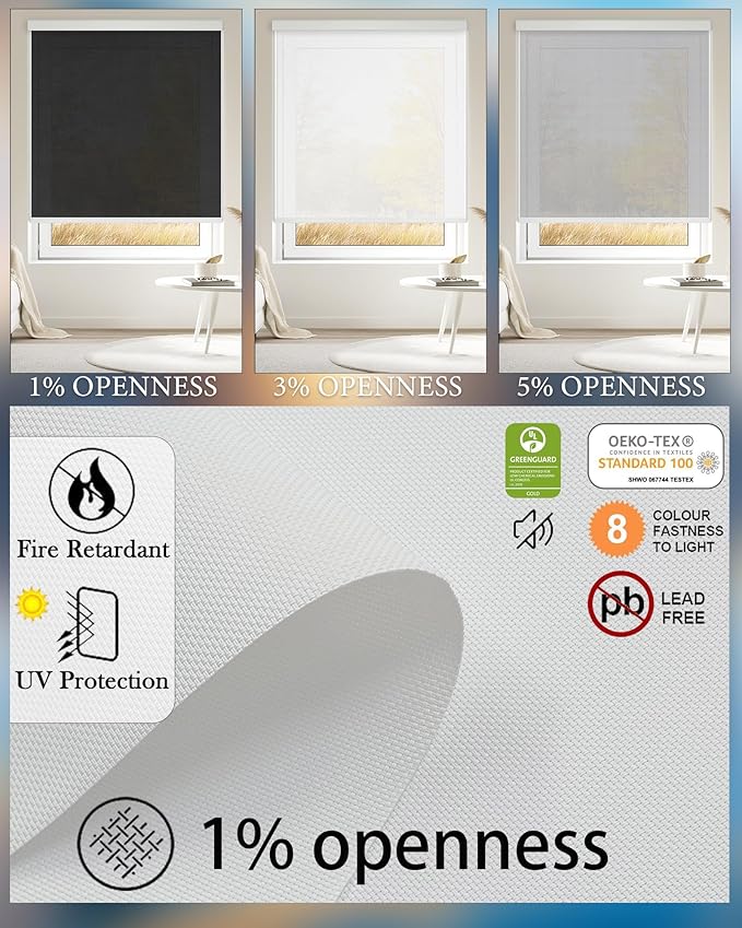 Motorized Blinds with Remote Cordless Automatic Motorized Shades Custom Blinds for Windows Smart Curtains Compatible with Alexa Google Home(Solar White,W56 x H72in)