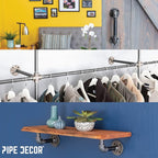 PIPE DÉCOR 1/2” x 7” Malleable Cast Iron Pipe Nipple, Pre-Cut Connectors, Industrial Steel Grey Fits Standard Half Inch Black Threaded Pipes Nipples and Fittings, Build Vintage DIY Furniture, 6 Pack