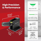 ML-300 Green Crosshairs Laser Line Generator for Indoor & Outdoor Large-Scale Cutting, Alignment, Construction, Module Projector, Waterproof, Type-C Charging, Magnetic Base, Class 1 product