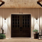 Kichler Atwood 11" Outdoor Wall Light with Light Umber Mist Glass and Brown Stone, 1-Light Exterior Wall Sconce, (11" H x 6" W), 49071BST, White