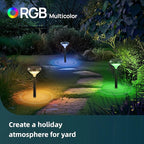 Linkind Solar Pathway Lights 8 Pack, Color Changing Christmas Decorations Outdoor Waterproof, Multicolor Warm Cool White Solar Christmas Lights for Walkway Yard Garden Landscape