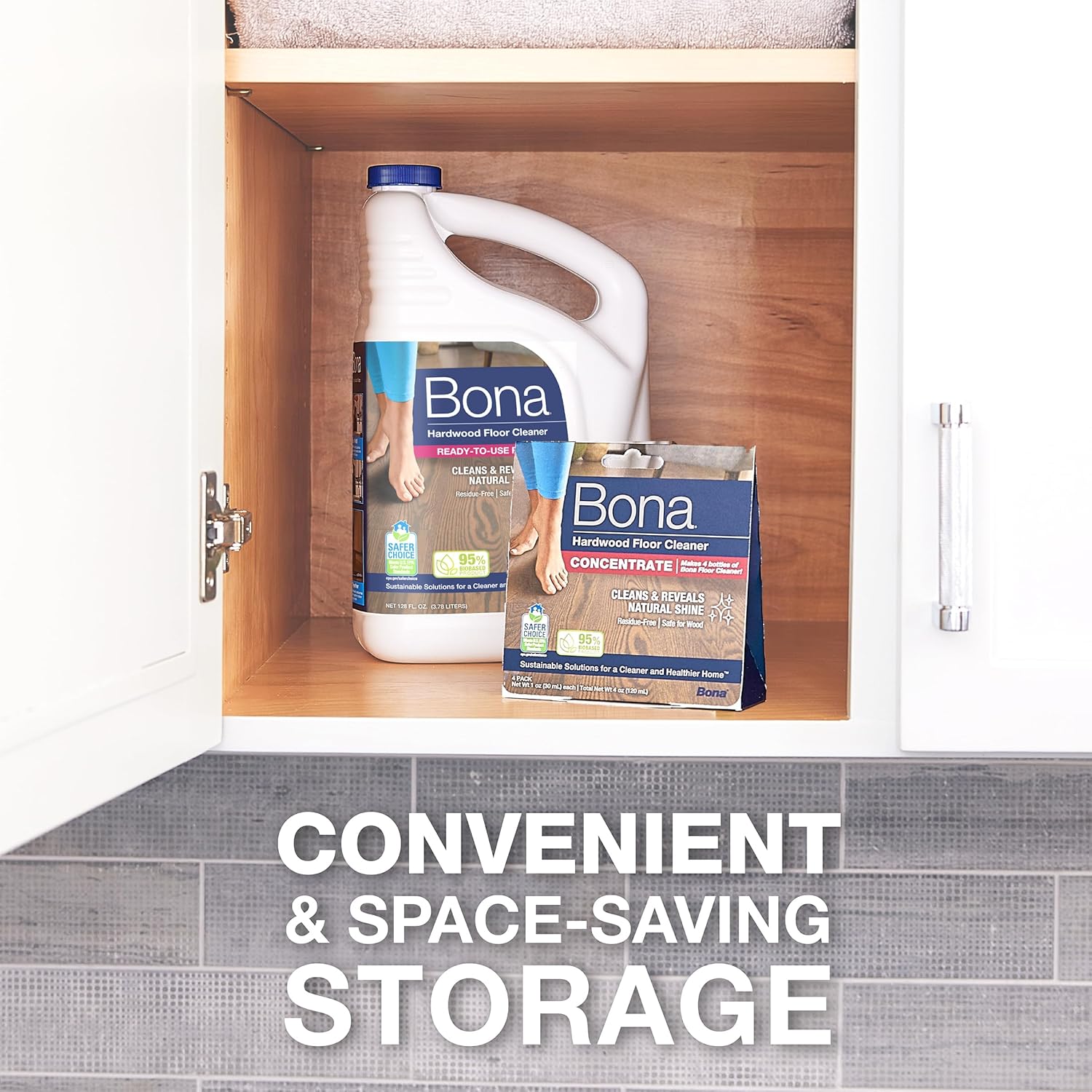 Bona Hardwood Floor Cleaner Concentrate - 1 fl oz - 4-Pack - Residue-Free Floor Cleaning Solution for Bona Spray Mop and Spray Bottle Refill - For Wood Floors