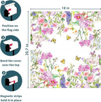 Kawani Spring Magnetic Mailbox Covers Spring Summer Watercolor Floral Butterfly Mailbox Covers Magnetic Standard Size 21x18 Inch Rustic Flower Post Letter Box Cover for Garden Yard Decor