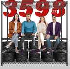 REIBII 60''W X 82.6" H Steel Heavy Duty Wire Shelving Unit with Wheels, 6-Tier Adjustable Storage Shelves 3598LBS Commercial Metal Shelves for Pantry, Garage, College Dorm Industrial Shelving, 2 Pack