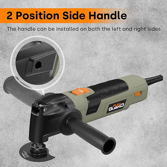 Oscillating Tool 300W, 6 Variable Speeds 22000 OPM Electric Corded Multi-tool with 3.5°Oscillation Angle, Quick Change Blade System,30pcs Accessories for Cutting, Sanding, Grinding, Scraping