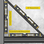 24-Inch Magnetic Bubble Level, 180/45/90 Degree Angles 600mm